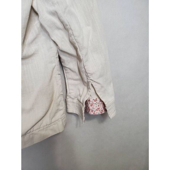 J. Jill Petite 100% Cotton Cream Lightweight Summer Blazer Coastal Neutral - Picture 8 of 9